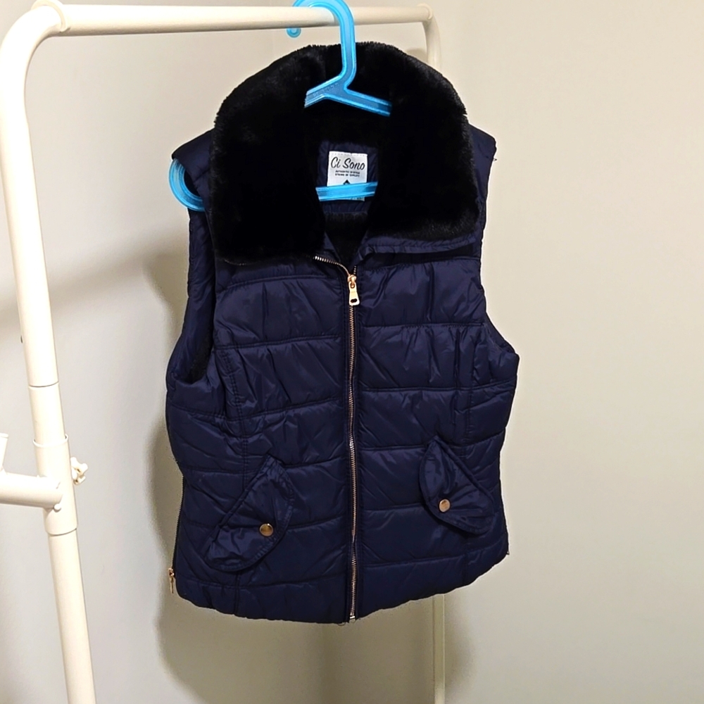 Navy Puffer Vest Ci Sono - Lightweight Puffer Vest | M